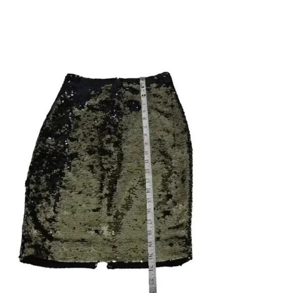 NWT H&M Metallic Gold Black Sequin Skirt  Color Changing Size 4 - Picture 12 of 13